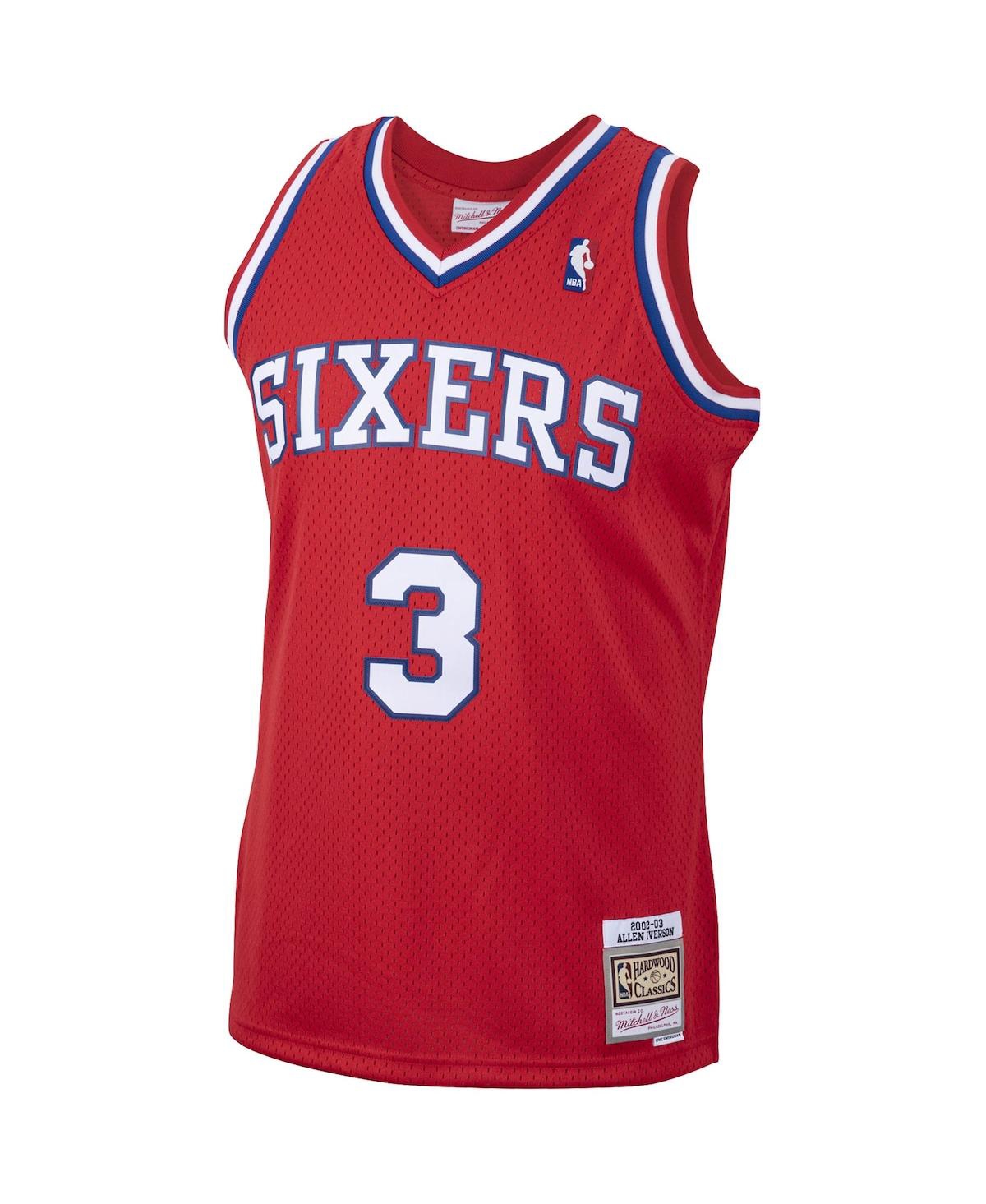 Men's Mitchell & Ness Allen IversonPhiladelphia 76ers 2001/02 Hardwood Classics Swingman Jersey - Red