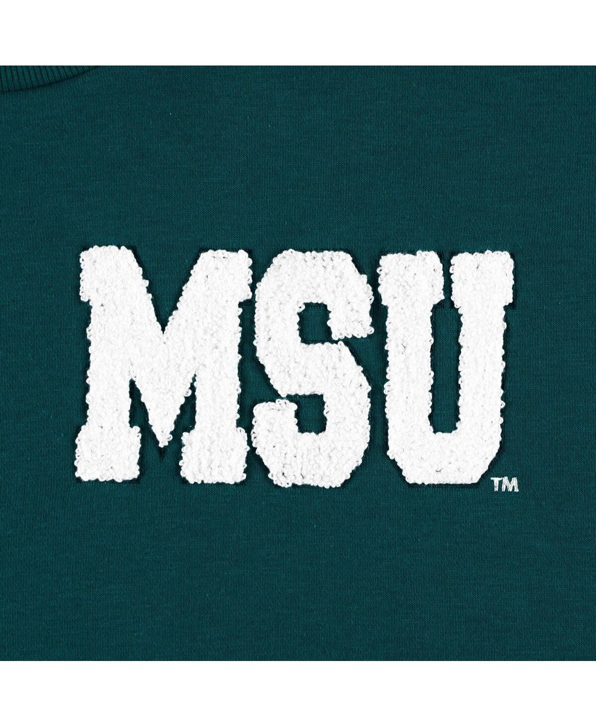 Shop Gameday Couture Women's  Green Michigan State Spartans Back To Reality Colorblock Pullover Sweatshirt