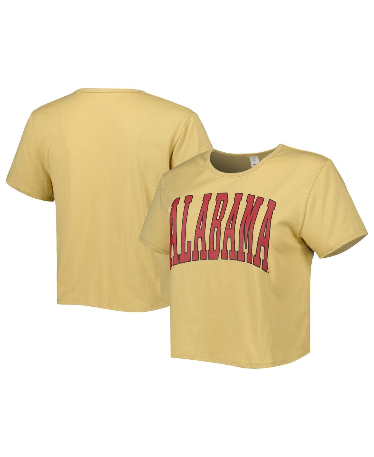 Zoozatz Women's  Tan Alabama Crimson Tide Core Fashion Cropped T-shirt