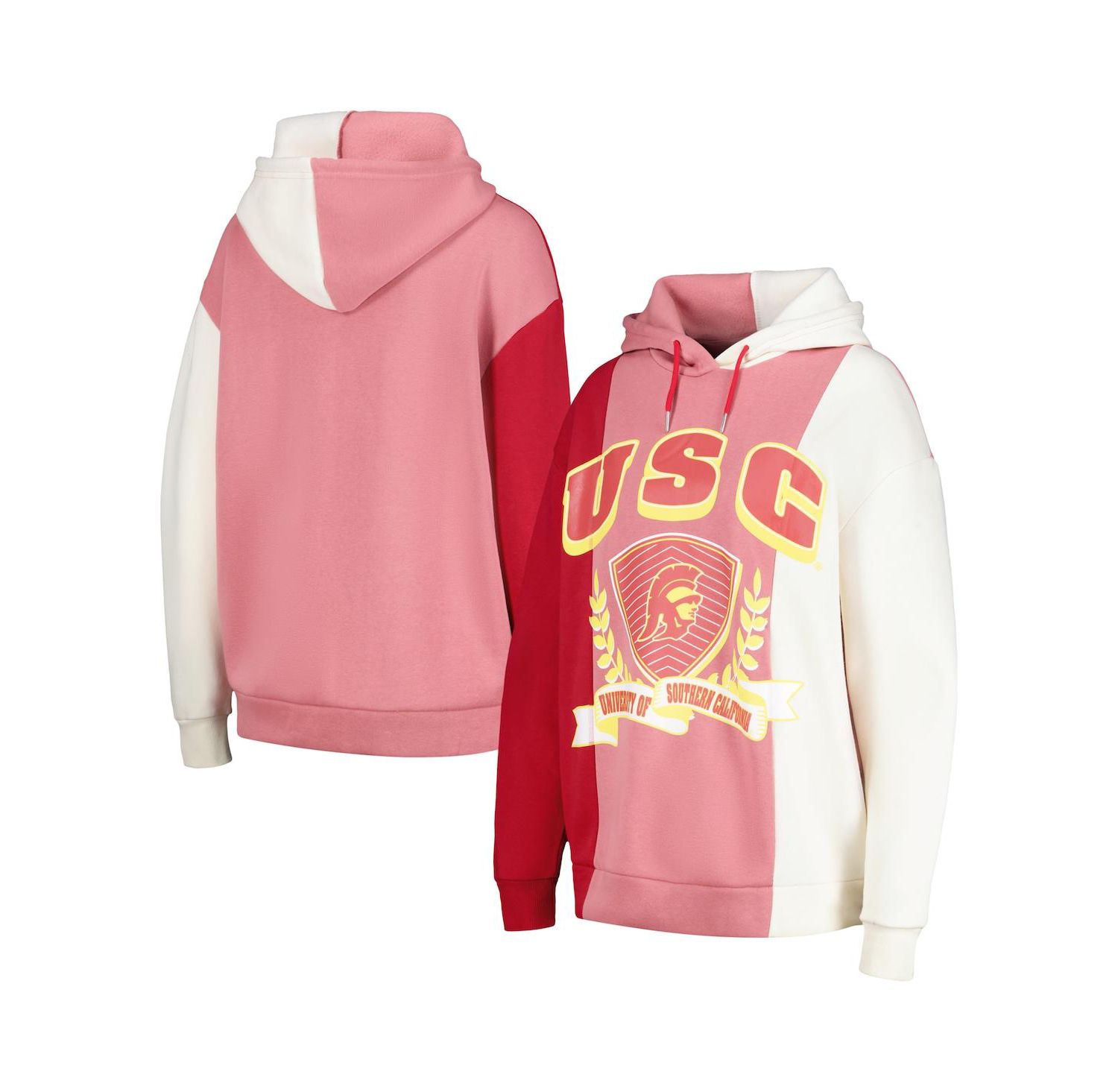 Women's Cardinal USC Trojans Hall of Fame Colorblock Pullover Hoodie