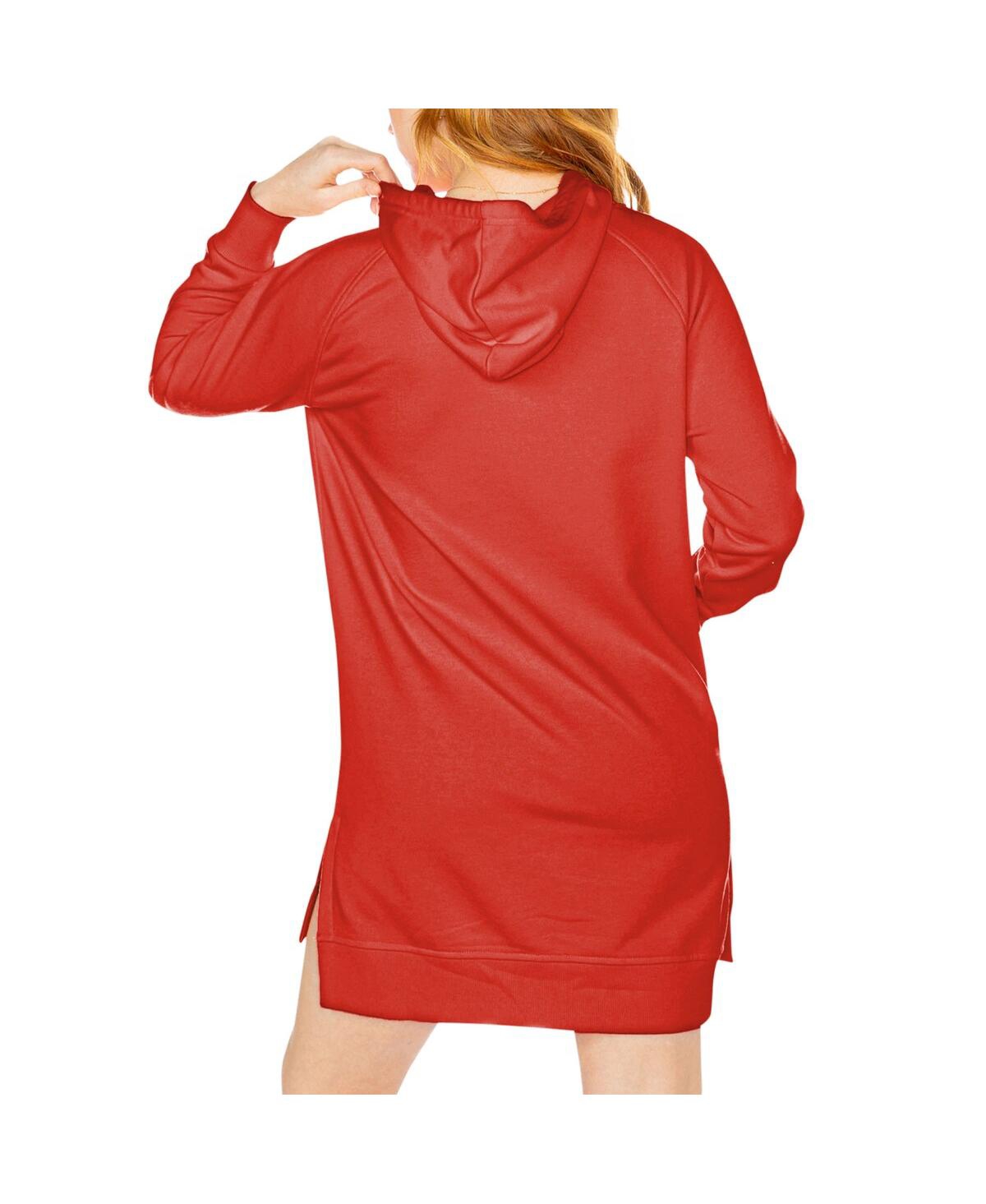 Shop Gameday Couture Women's  Red Georgia Bulldogs Take A Knee Raglan Hooded Sweatshirt Dress