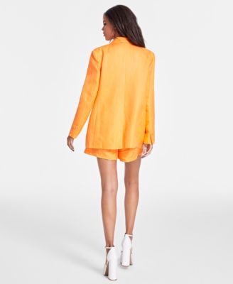 Shop Bar Iii Blazer Bodysuit Shorts Created For Macys In Island Orange