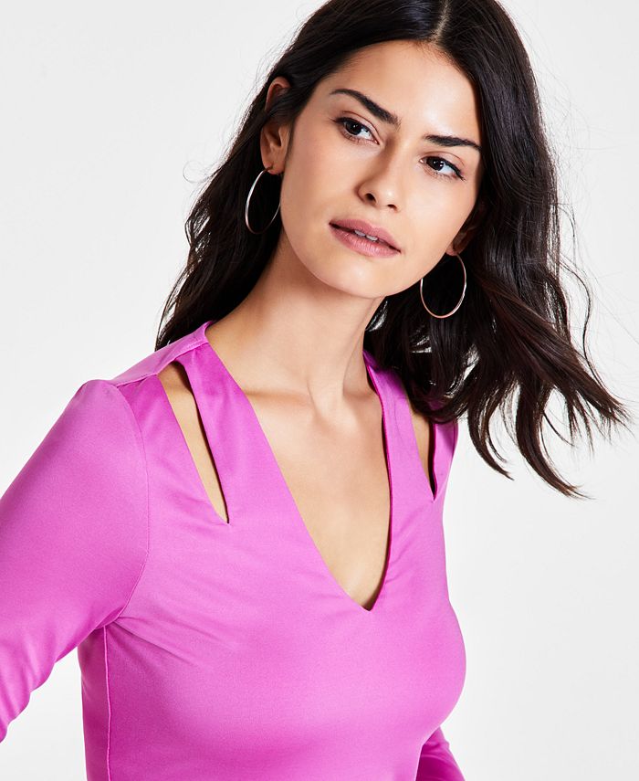 Bar III Women's VNeck Cutout Top, Created for Macy's Macy's