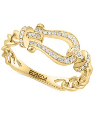 EFFY Collection - Diamond Horseshoe Buckle Ring (1/6 ct. t.w.) in 14k Gold