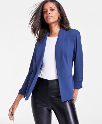 Bar III - Petite 3/4-Sleeve Shawl-Collar Blazer