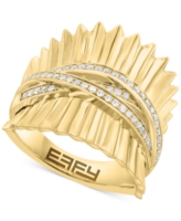 Effy Diamond Pleated Crossover Statement Ring (1/4 ct. t.w.) Ring in 14k Gold - 14K Gold