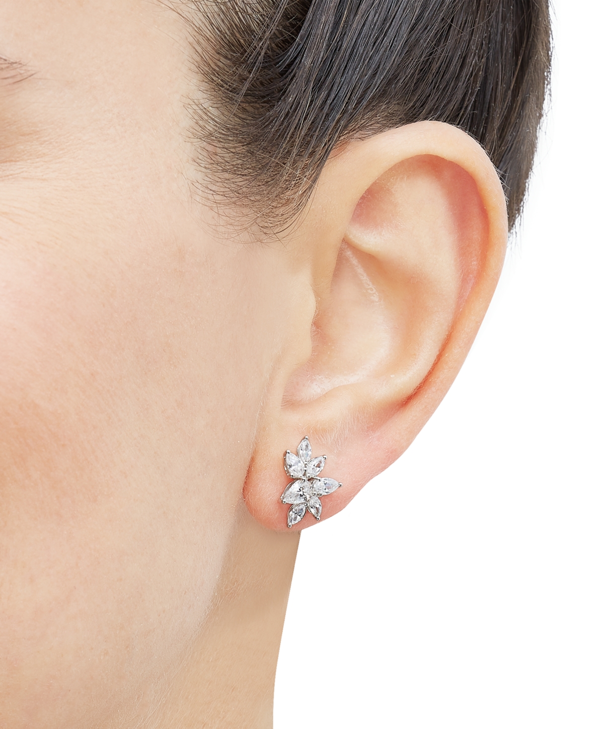 Shop Grown With Love Lab Grown Diamond Marquise & Pear Stud Earrings (1-1/2 Ct. T.w.) In 14k White Gold