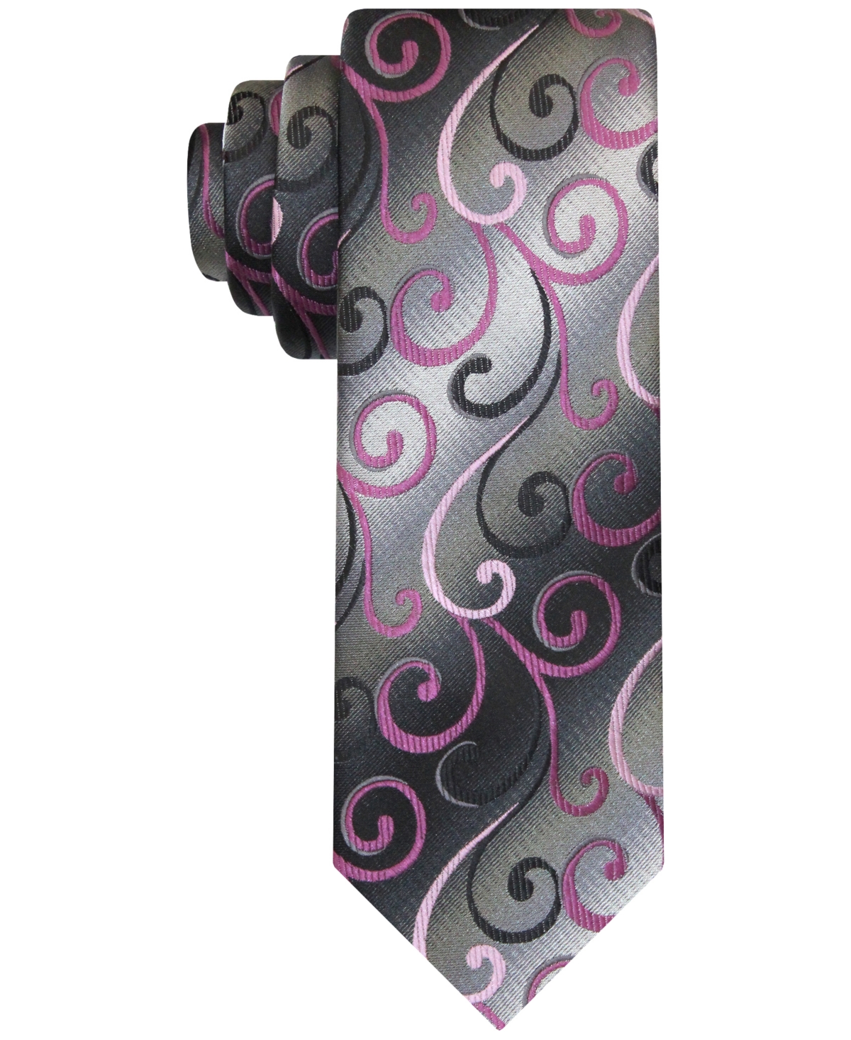 Van Heusen Men's Shimmering Swirl Long Tie In Rose