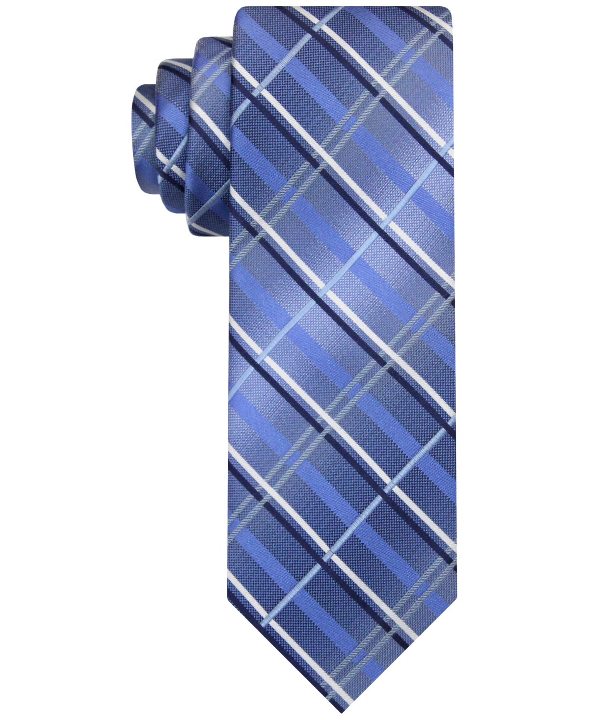 VAN HEUSEN MEN'S METALLIC GRID LONG TIE