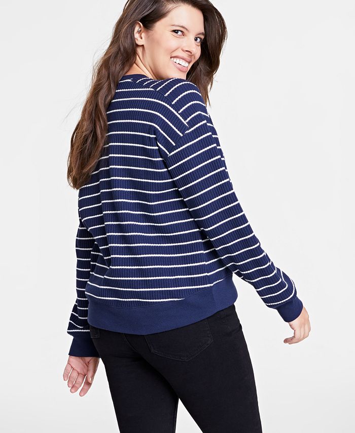 On 34th Women's WaffleKnit LongSleeve Pullover Top, Created for Macy