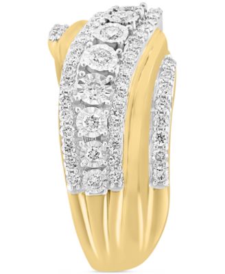 EFFY&reg; Diamond Swirl Statement Ring (5/8 ct. t.w.) in 14k Two-Tone Gold