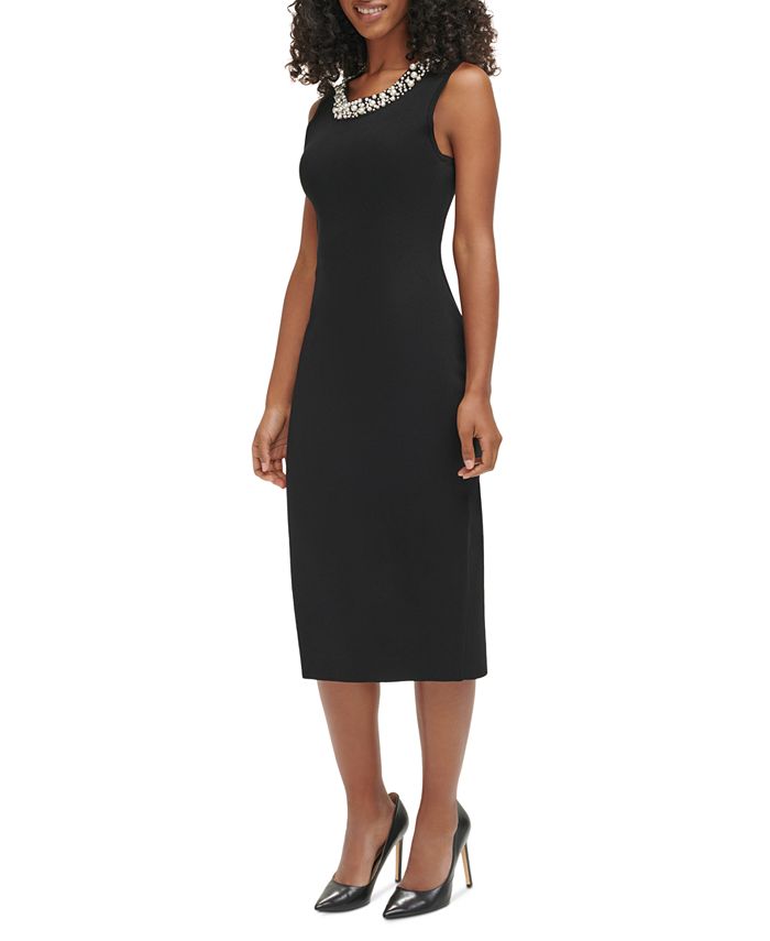 KARL LAGERFELD PARIS Women s Embellished Sweater Dress Macy s