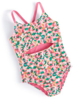 ID Ideology - Big Girls Blurred Floral One-Piece Swimsuit