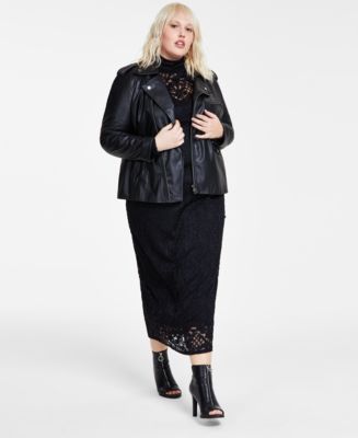 Bar III Plus Size Faux-Leather Jogger Pants, Created for Macy's - Macy's