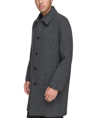 Men's Rennel Houndstooth Single-Breasted Topcoat