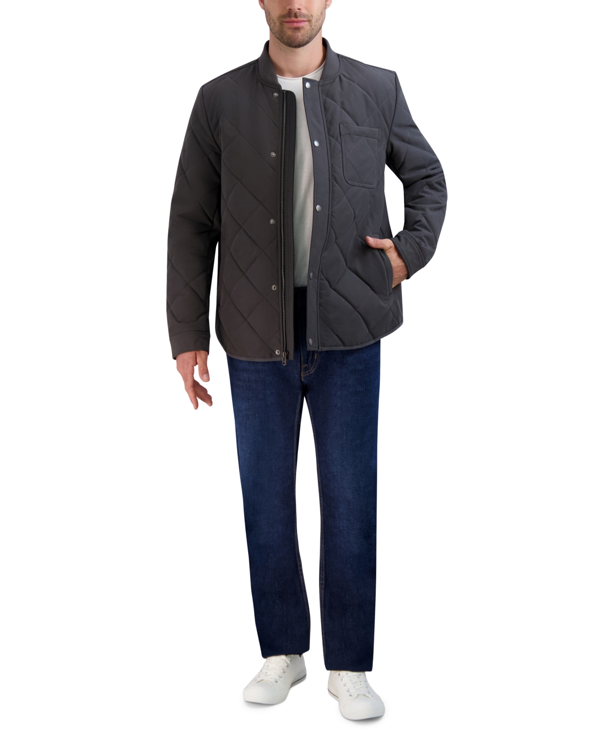 Cole Haan Men's Diamond Quilted Rain Jacket