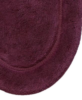 Oval Solid Non-Skid Washable Cotton 2-Pc. Bath Rug Set