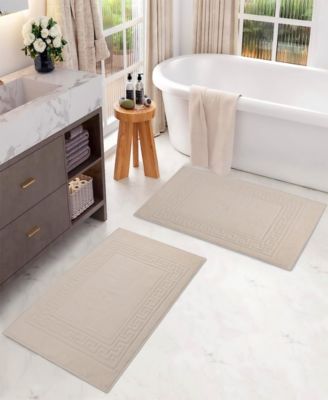 Cotton Greek Key Infinity Border 2-Pc. Bath Rug Set
