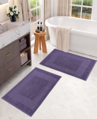 Cotton Greek Key Infinity Border 2-Pc. Bath Rug Set