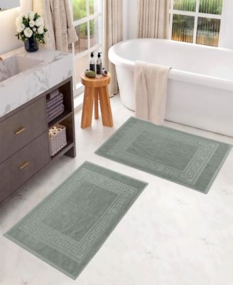 Cotton Greek Key Infinity Border 2-Pc. Bath Rug Set