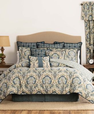 Rose Tree Harrogate Paisley Comforter Set Collection In Teal
