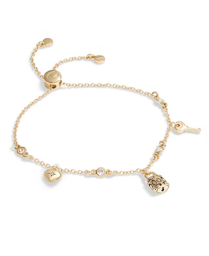 COACH Cubic Zirconia Iconic Charm Slider Bracelet Macy s