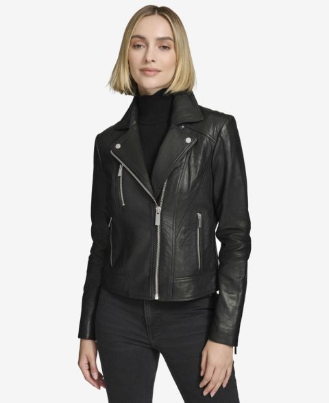 Женские куртки Andrew Marc Black Label Carnegie Moto Leather Jacket