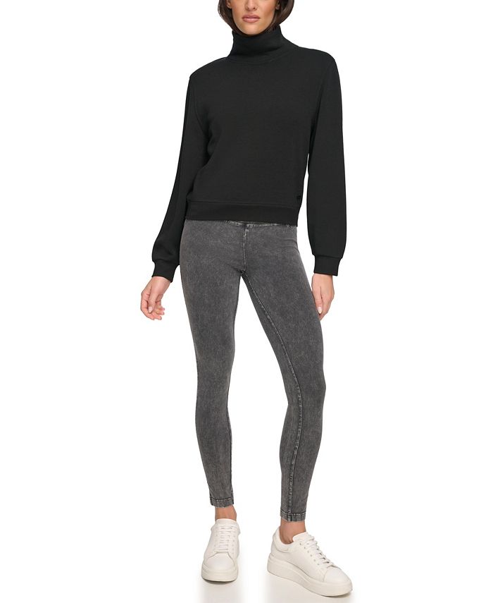 Marc New York Women's Fleece Turtleneck Long Sleeve Pullover Sweatshirt ...