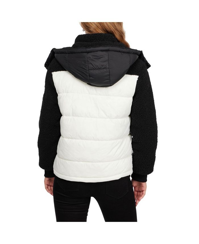Hurley Women's Nellis Mix Media Jacket with Detachable Hood Macy's