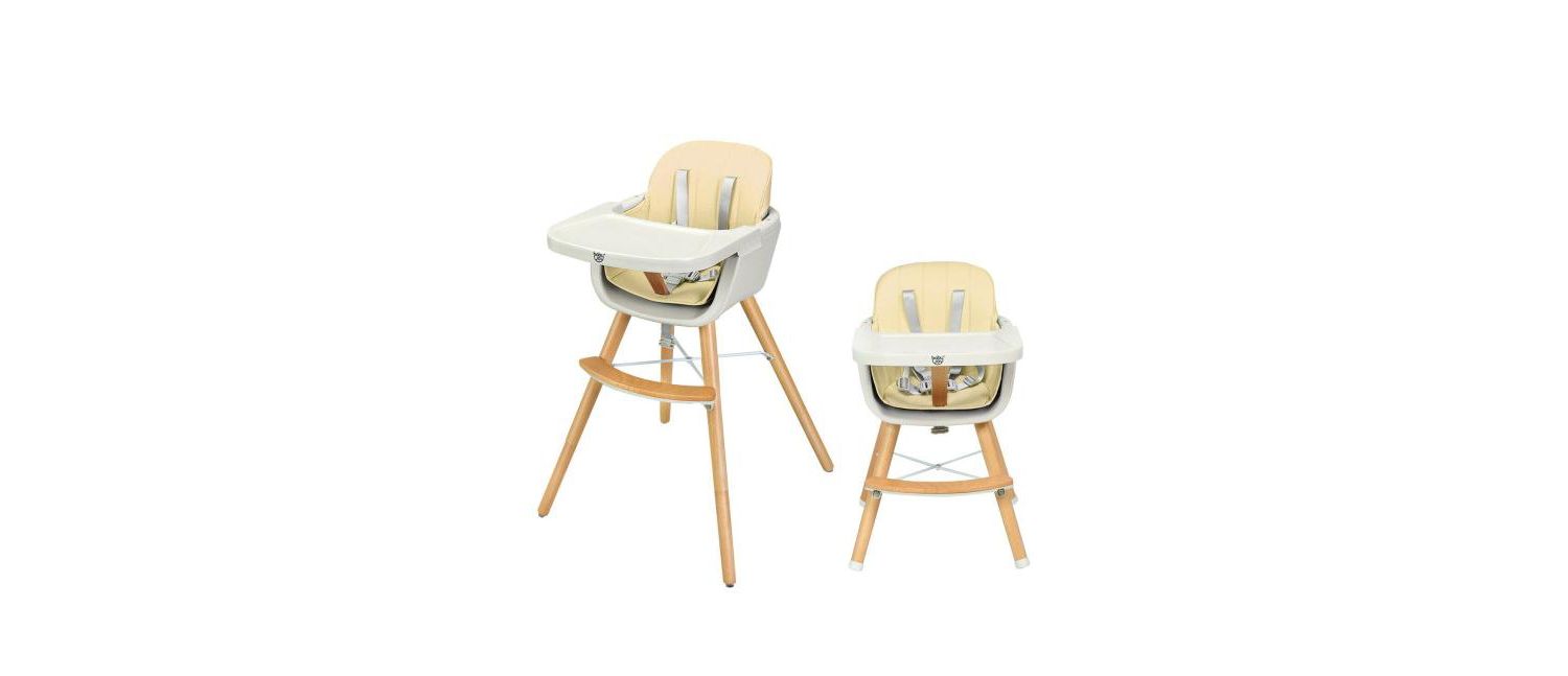 Girls Wooden 3 in 1 Convertible High chair with Cushion