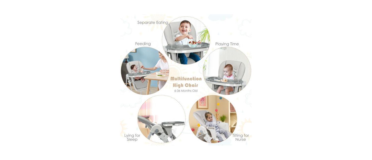 Girls Convertible High Chair with Wheels