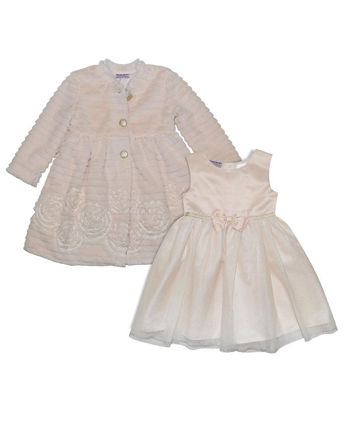 Blueberi Boulevard Toddler Girls Faux Fur Coat with Sleeveless Glitter Tulle  Dress Set - Macy's