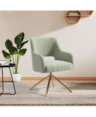 Mid-Century Modern Large Boucle Swivel Accent Arm Chair