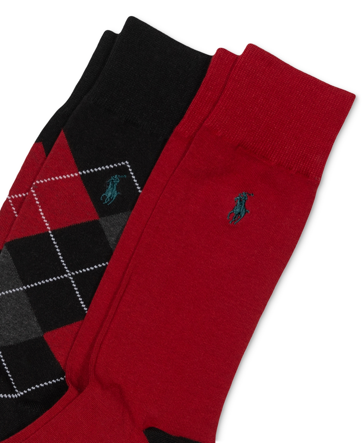 Polo Ralph Lauren Men's Argyle Slack Socks, 2-Pack -Charcoal
