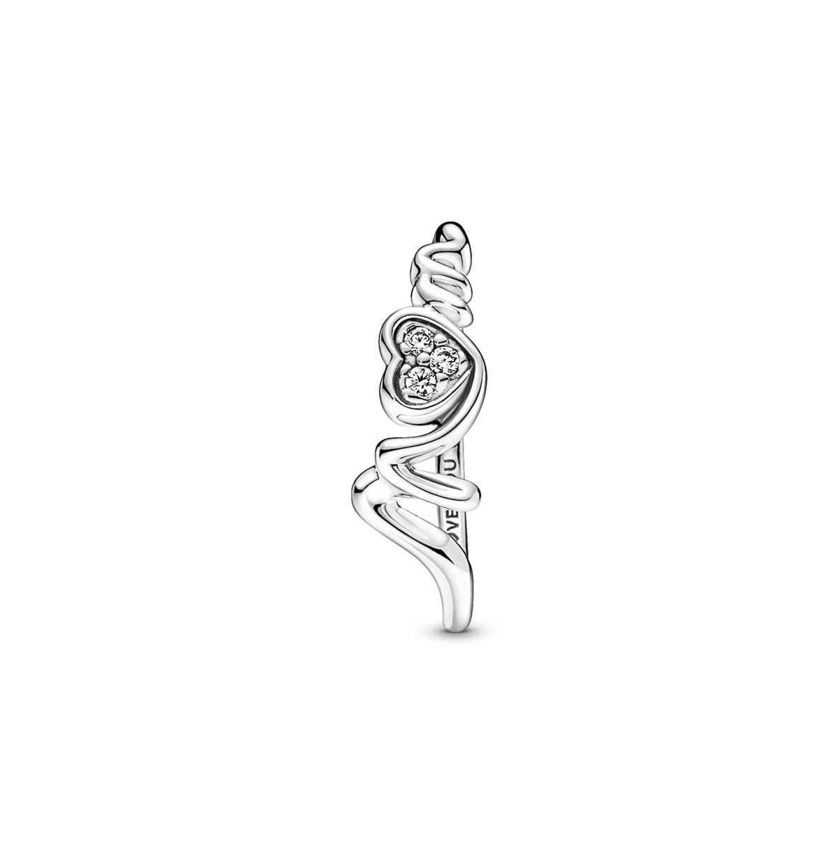 Pandora Cubic Zirconia Moments Mom Pave Heart Ring In Silver