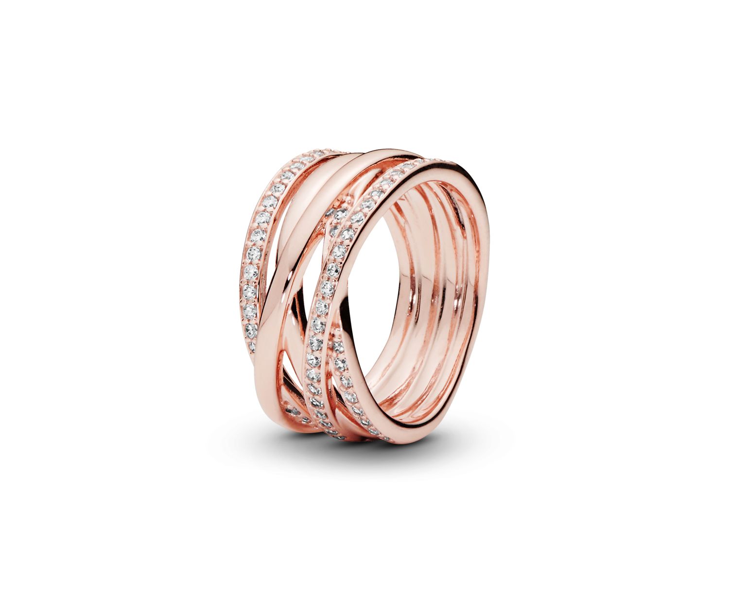 Cubic Zirconia Timeless Sparkling Polished Lines Ring