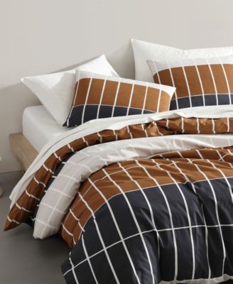 Tiiliskivi Raita Cotton 3 Piece Duvet Cover Set, King