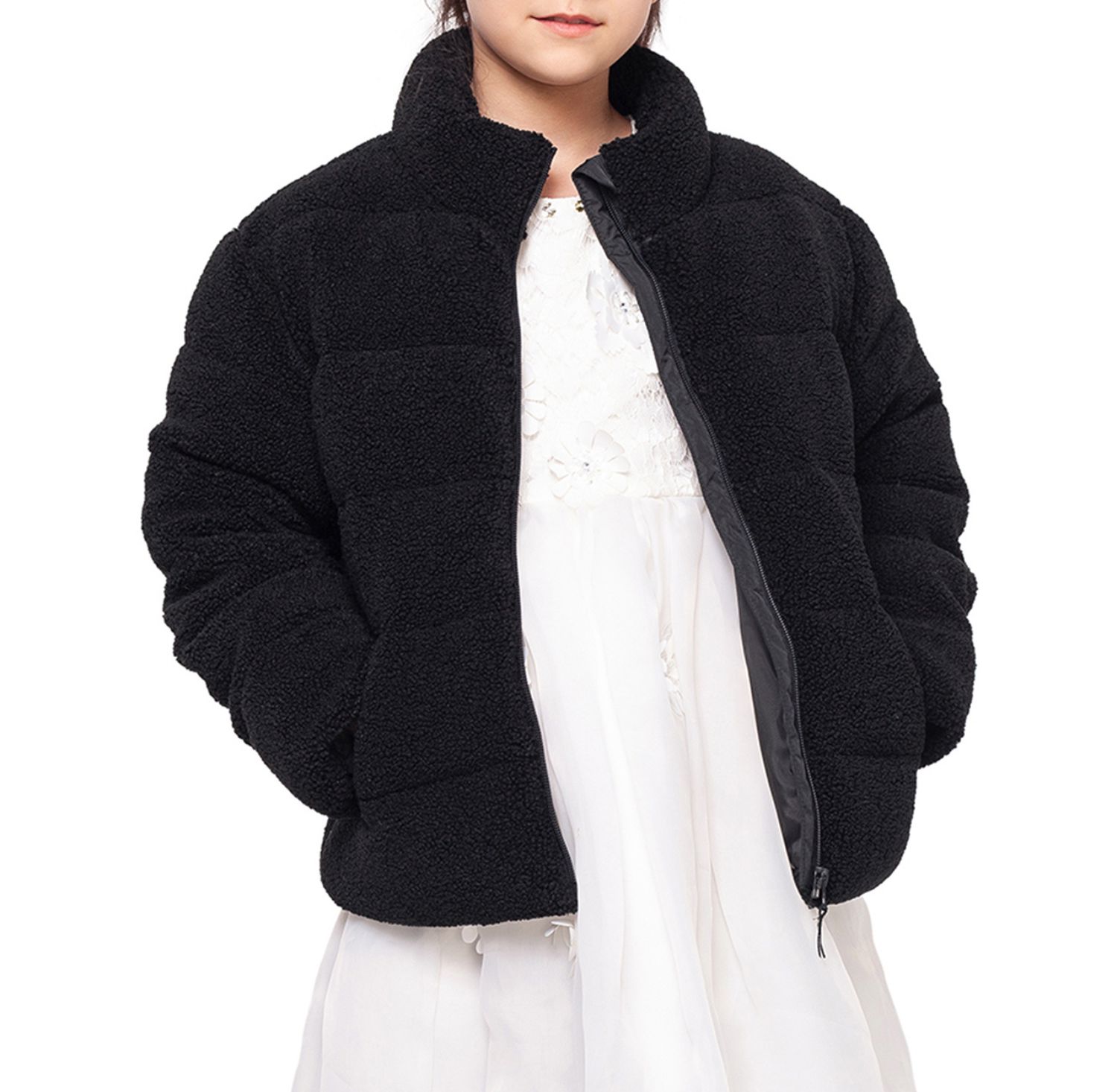 Big Girls Sherpa Puffer Jacket