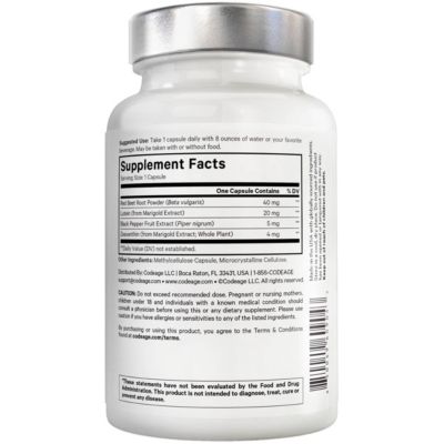 Eyes Lutein Zeaxanthin Supplement - Eyes Vitamins - Lutein and Zeaxanthin from Marigold Extract, Red Beet Root Powder, Black Pepper, 90 Capsules