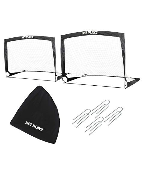 Детские игрушки NET PLAYZ Easy Playz Pop-up Portable Fiberglass Soccer Goals, 2-Piece Set, от 3 лет
