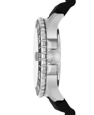 Men's Blue GMT Black Silicone Watch 46mm