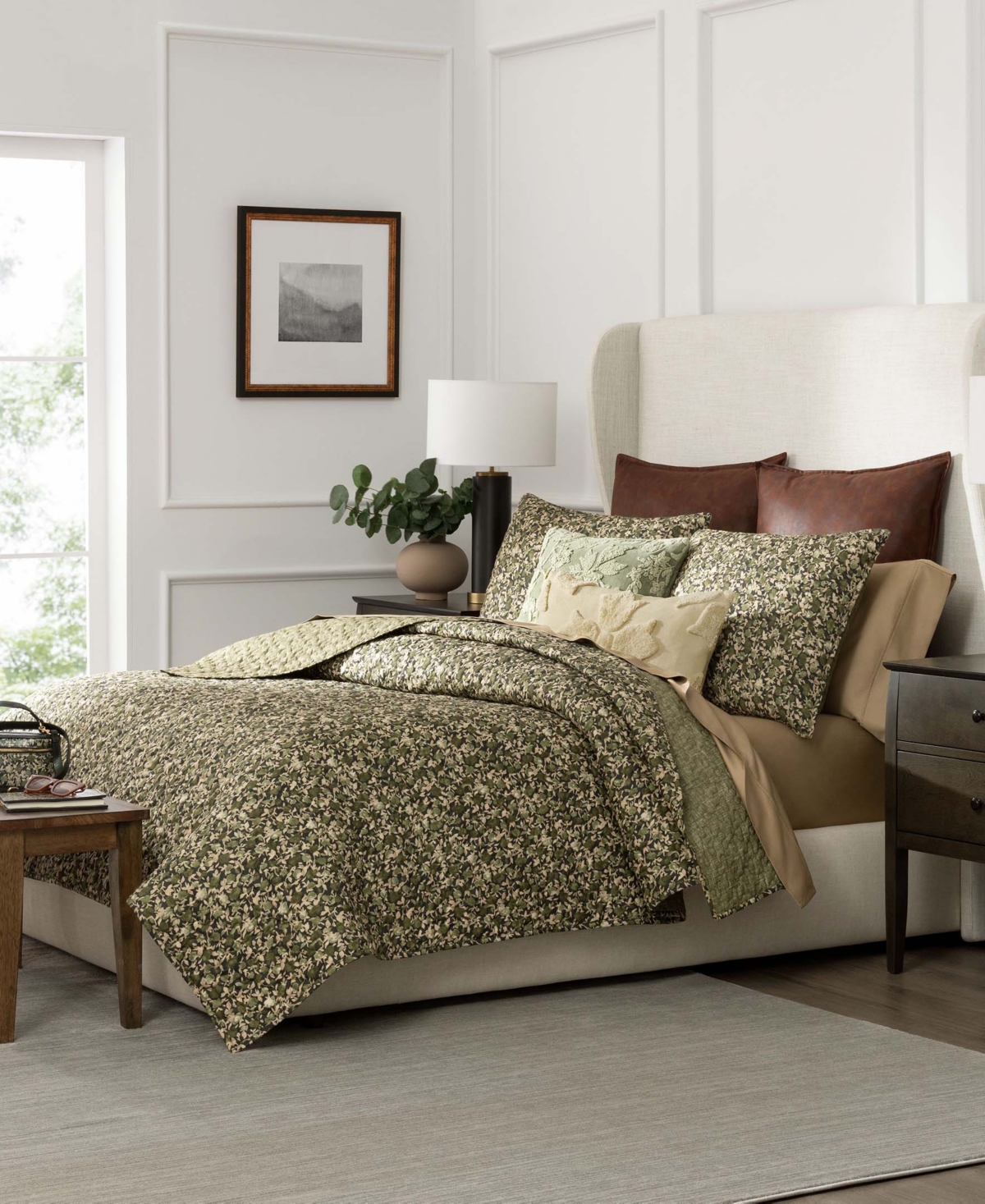 Patricia Nash Grove Quilt 3-pc. Set, Queen In Olive