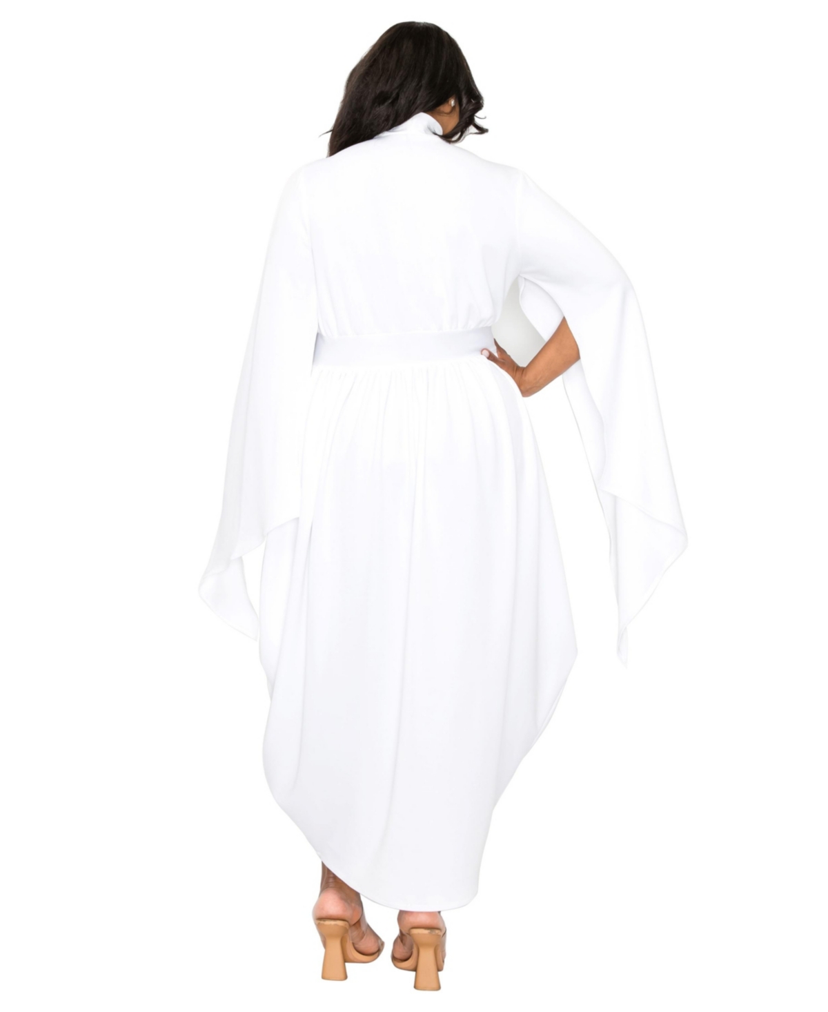 L I V D Plus Size Tina Tulip Hem Cape Sleeve Pocket Dress