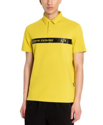 A|X Armani Exchange - Men's Regular-Fit Cotton Stripe Logo Polo Shirt