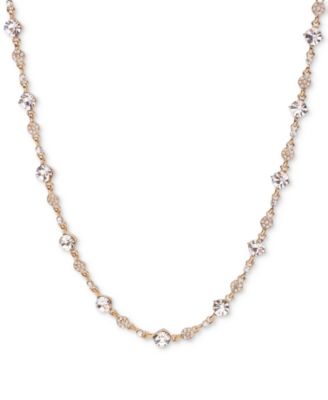 Givenchy - Gold-Tone Crystal Pav&eacute; Collar Necklace, 16" + 3" extender