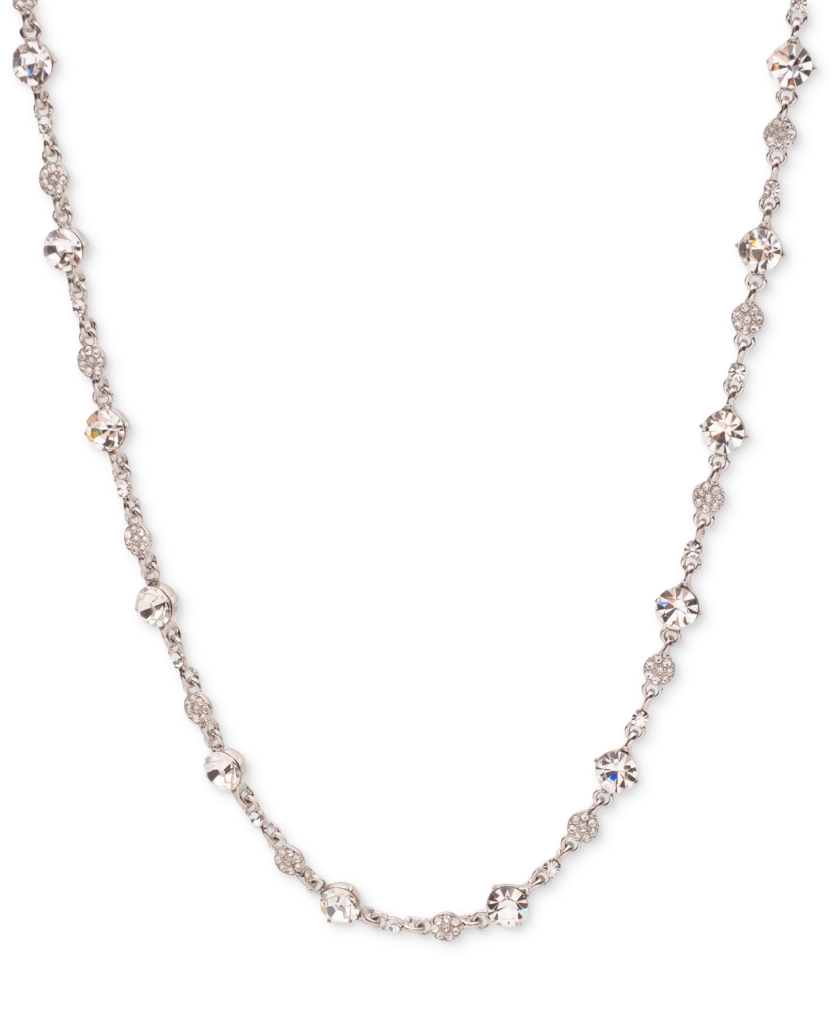Crystal Pave Collar Necklace, 16" + 3" extender - White