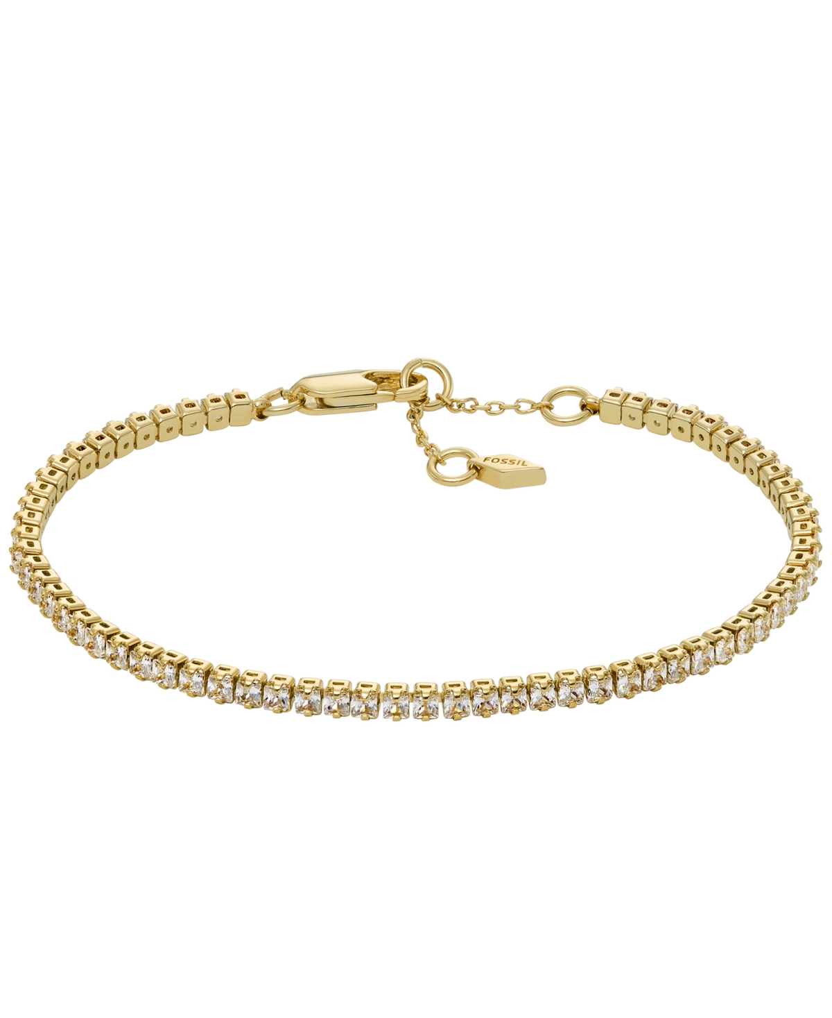 Fossil All Stacked Up Gold-tone Brass Tennis Chain Bracelet