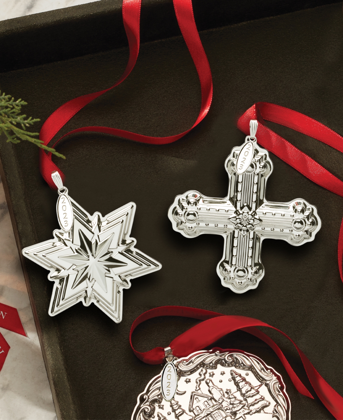 Shop Reed & Barton 2023 53rd Annual Christmas Cross In Metallic And Sterling Silver