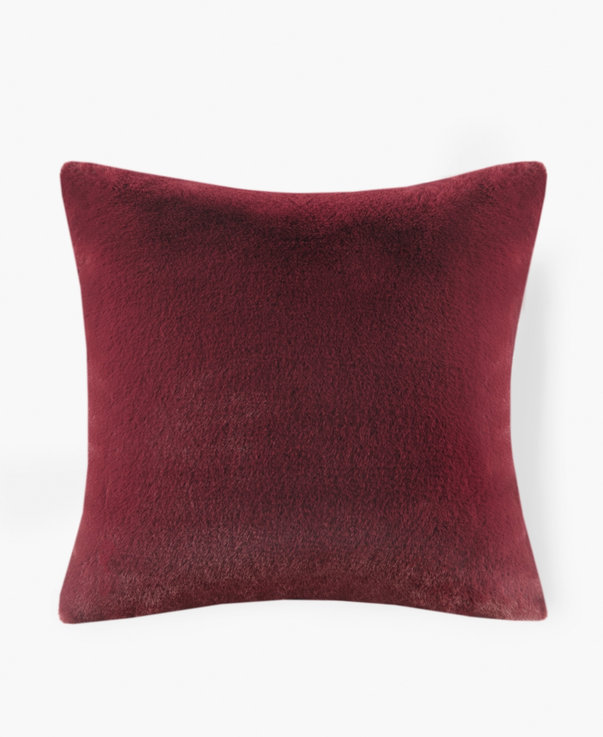 Shop Croscill Sable Solid Faux Fur Decorative Pillow, 20" X 20" In Burgundy