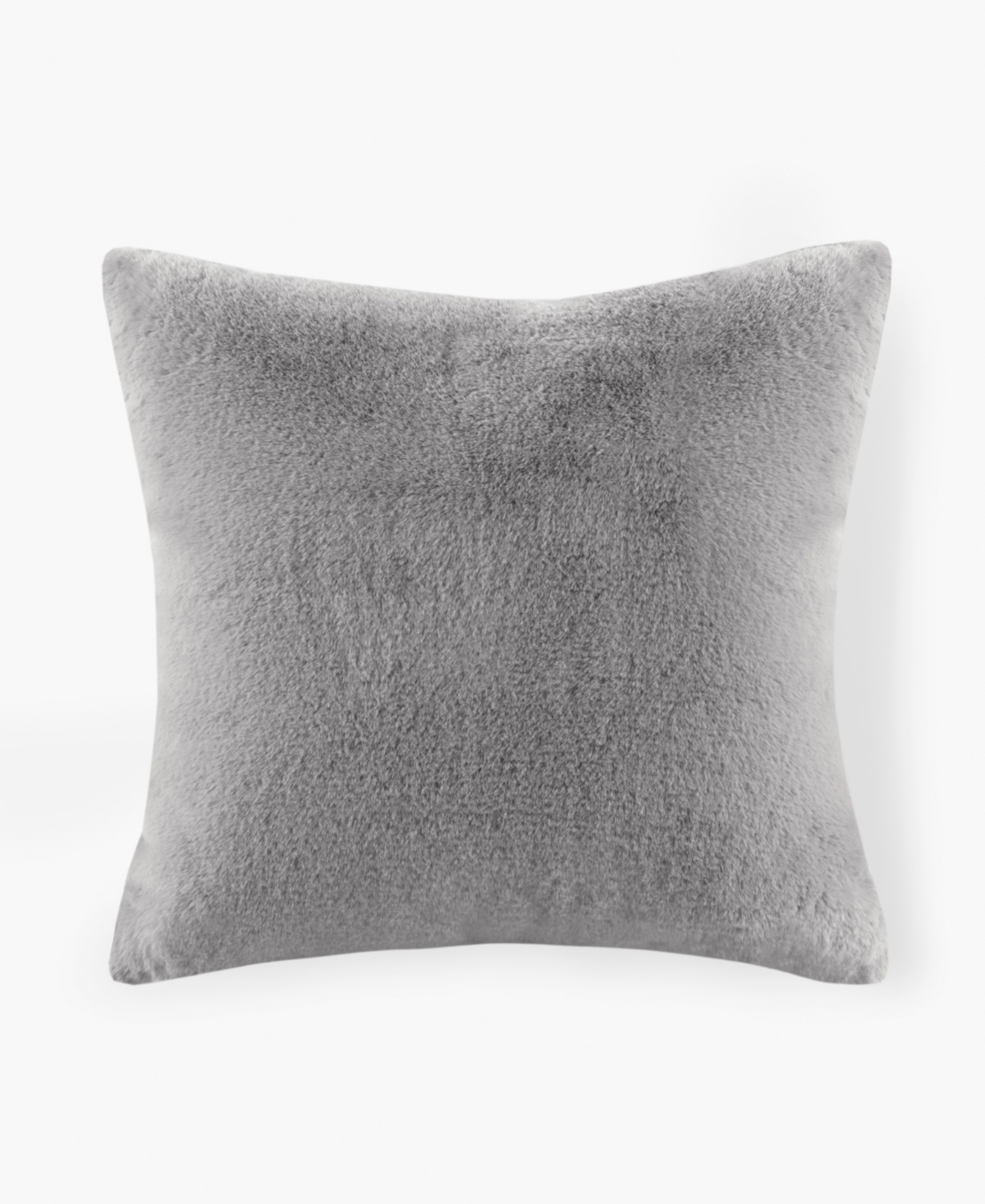 Croscill Sable Solid Faux Fur Decorative Pillow, 20" X 20" In Gray